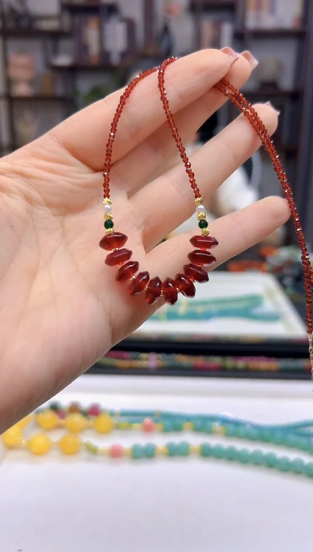 【闪购商品】血珀颈饰未镶嵌DIY款X238