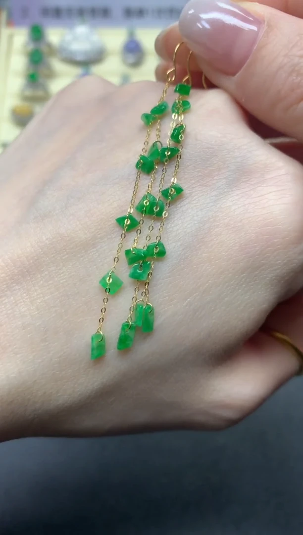 【闪购商品】翡翠耳饰18K金镶嵌耳饰|400+40