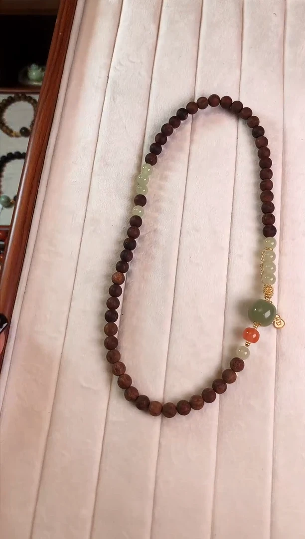 【闪购商品】降真香手串未镶嵌黄油麻丝和田玉双圈