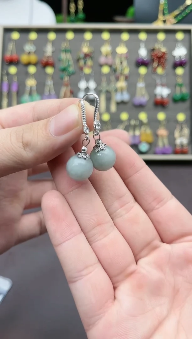 【闪购商品】玛瑙/玉髓耳钉银S925镶嵌822000