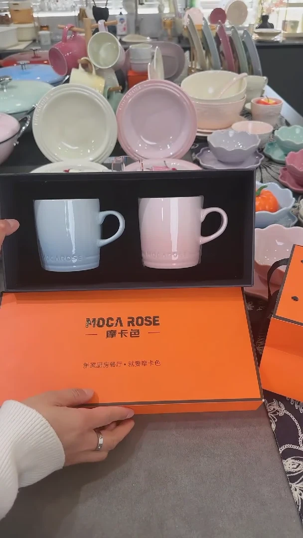 【闪购商品】瓷【春日之约】樱花粉+尼罗蓝对杯礼盒