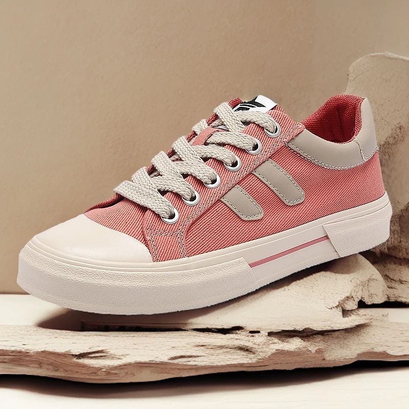 25111春季系带透气低帮休闲拼色帆布鞋百搭运动鞋鞋子潮流韩版