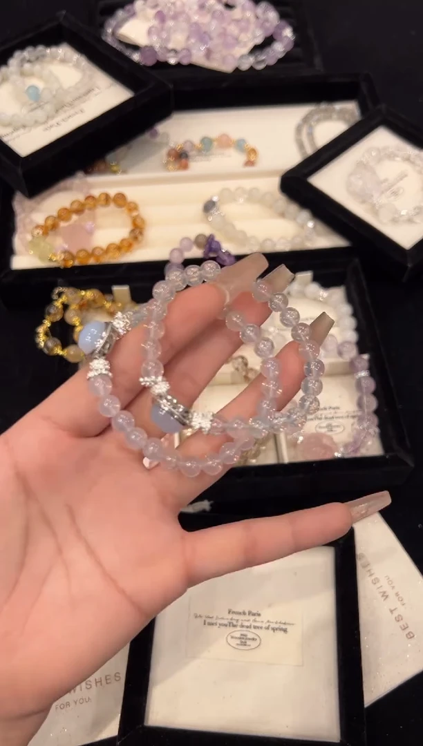 【闪购商品】水晶手链合金蓝玉髓手链x596