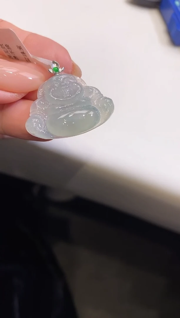 吊坠(不含链)18K金镶嵌翡翠佛公