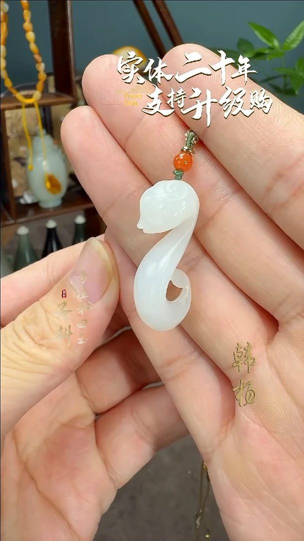 颈饰未镶嵌和田玉新疆和田玉黑山白玉生肖蛇挂件