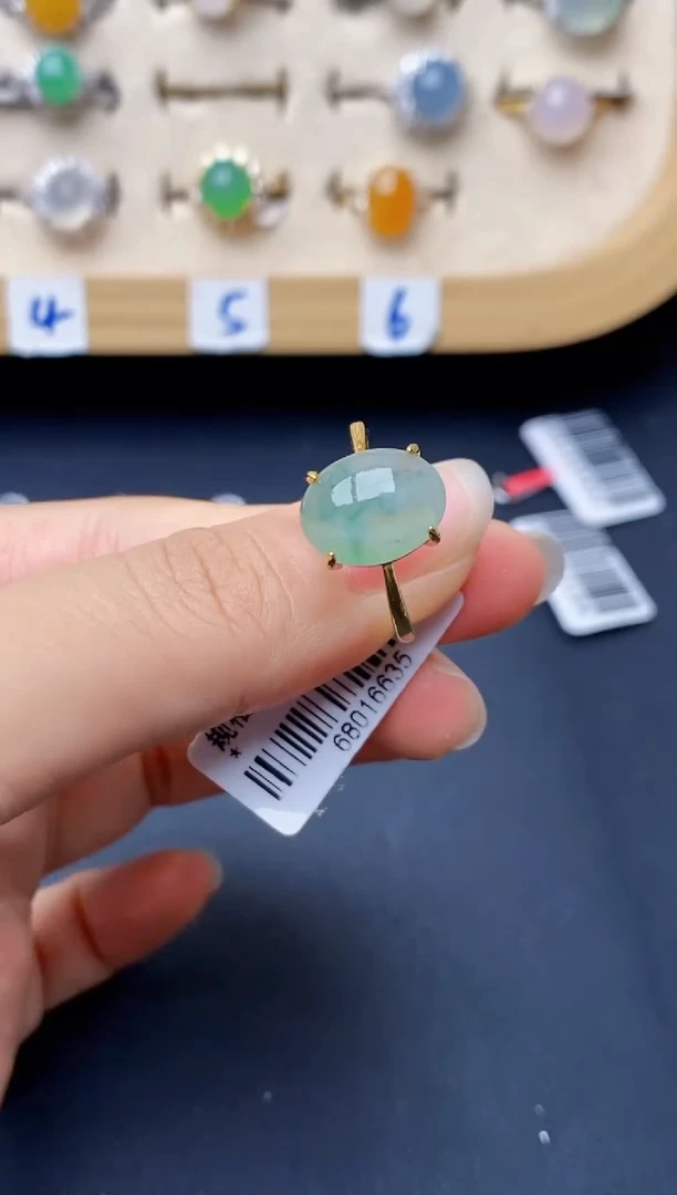 银S925镶嵌戒指翡翠4307