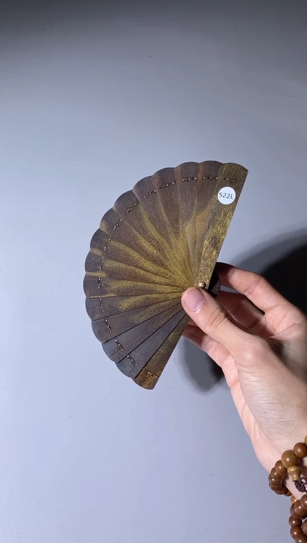 【闪购商品】金丝楠木雕522号10cm阴沉金丝楠迷你扇