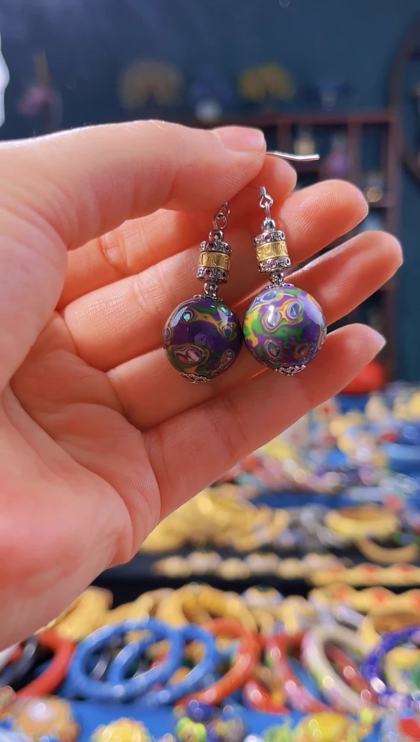 【闪购商品】非遗绝技 犀皮漆耳环 紫