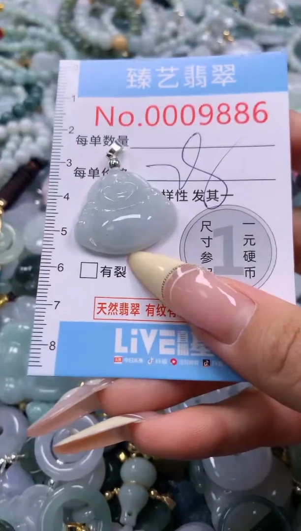 翡翠未镶嵌颈饰含绳000