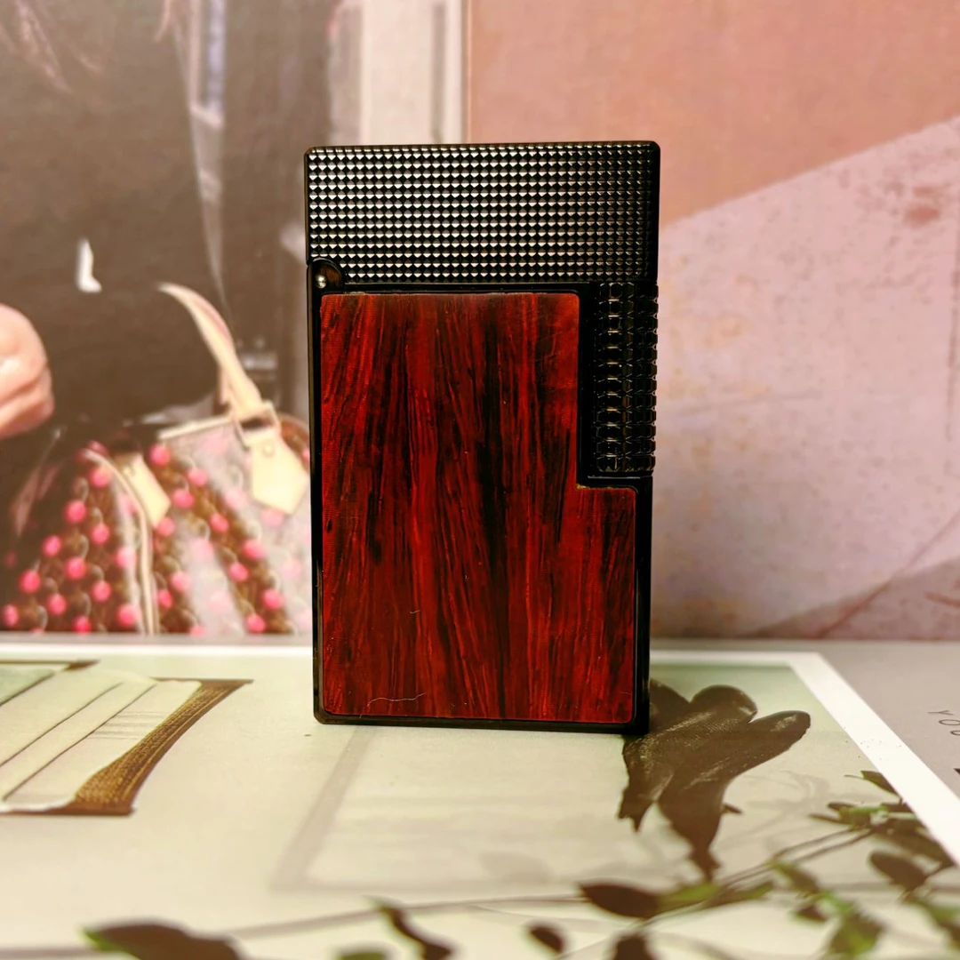 经典侧滑朗声打火机手工红木镶嵌钢音创意点火器男士高端礼品