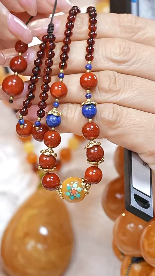 蜜蜡颈饰未镶嵌3440天然蜜蜡珠宝奇石云端妖孽全部保真