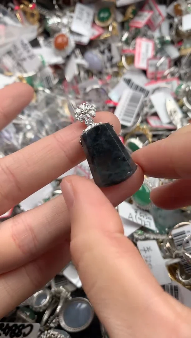 银S925镶嵌戒指翡翠2222----4