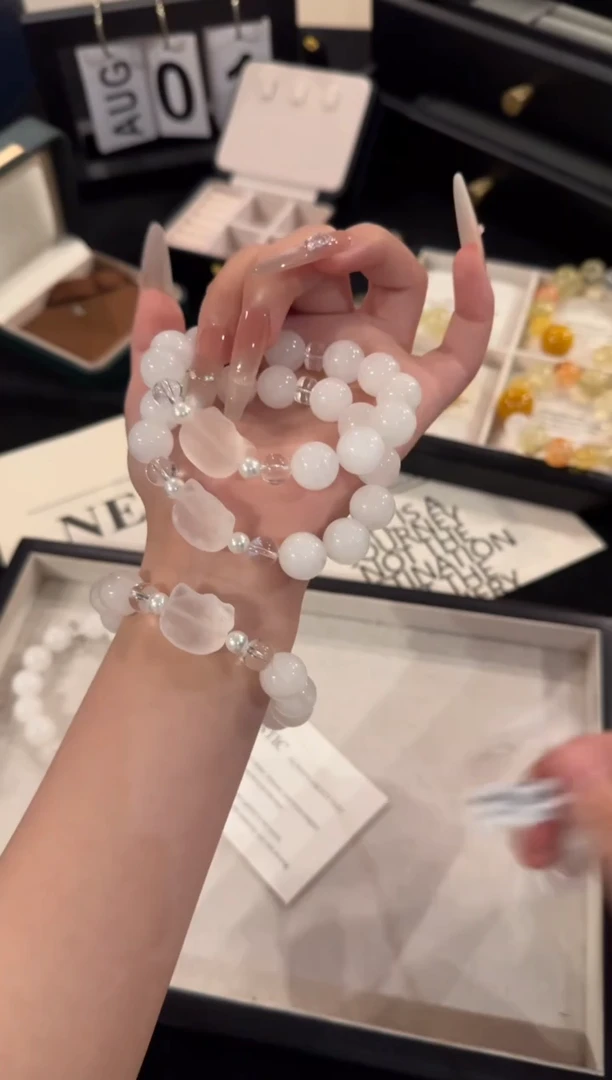 水晶手链合金kitty白幽灵x2079