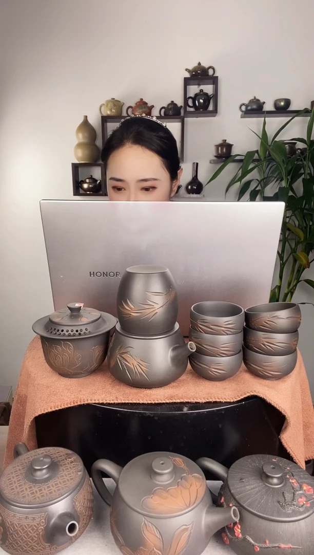 【闪购商品】壶建水紫陶竹子300九件套