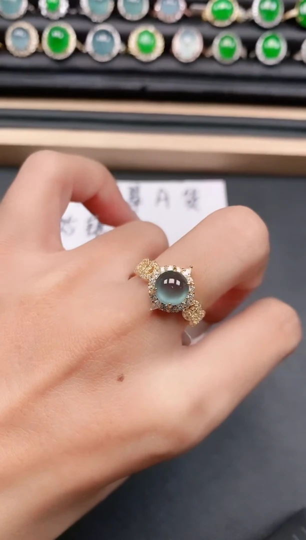 翡翠戒指银S925镶嵌11111111