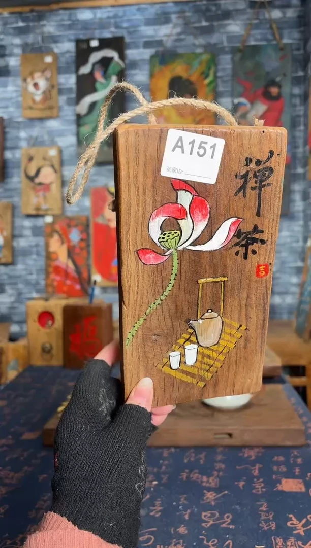 风化老门板丙烯画