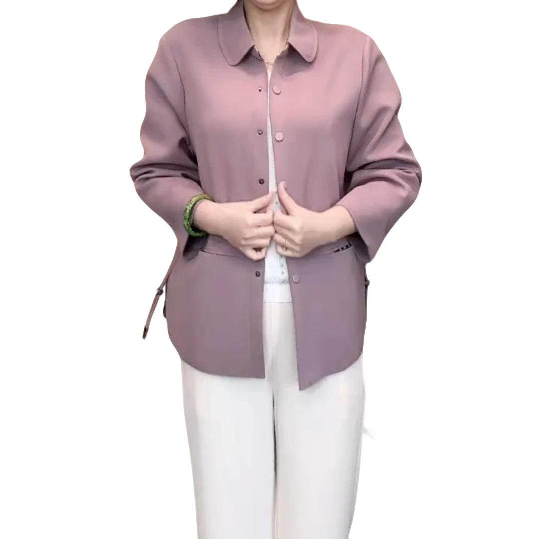 纯色中老年短款外套不加里衬