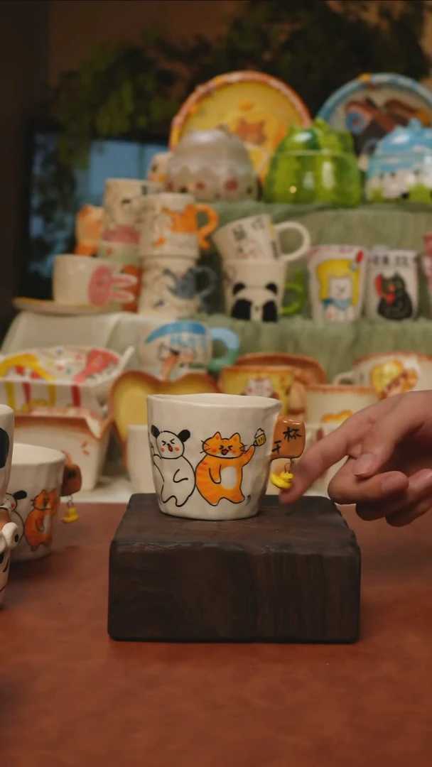摆件景德镇一休瓷屋 干杯吊坠咖啡杯