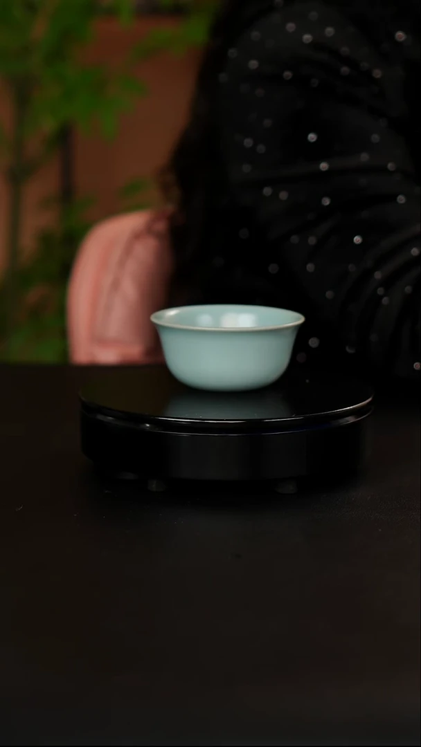 青韵汝瓷仿古鸡缸杯微瑕