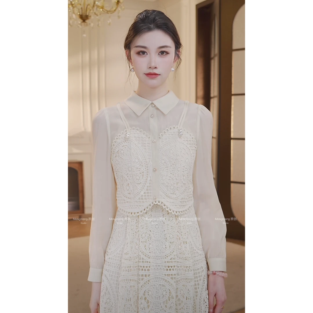 【BOBO】乔一 气质蕾丝长袖法式小众春季连衣裙  GC251L1006