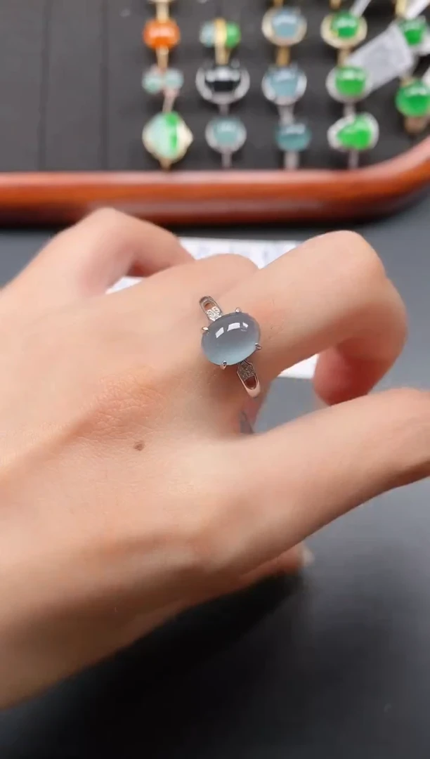 银S925镶嵌戒指翡翠1