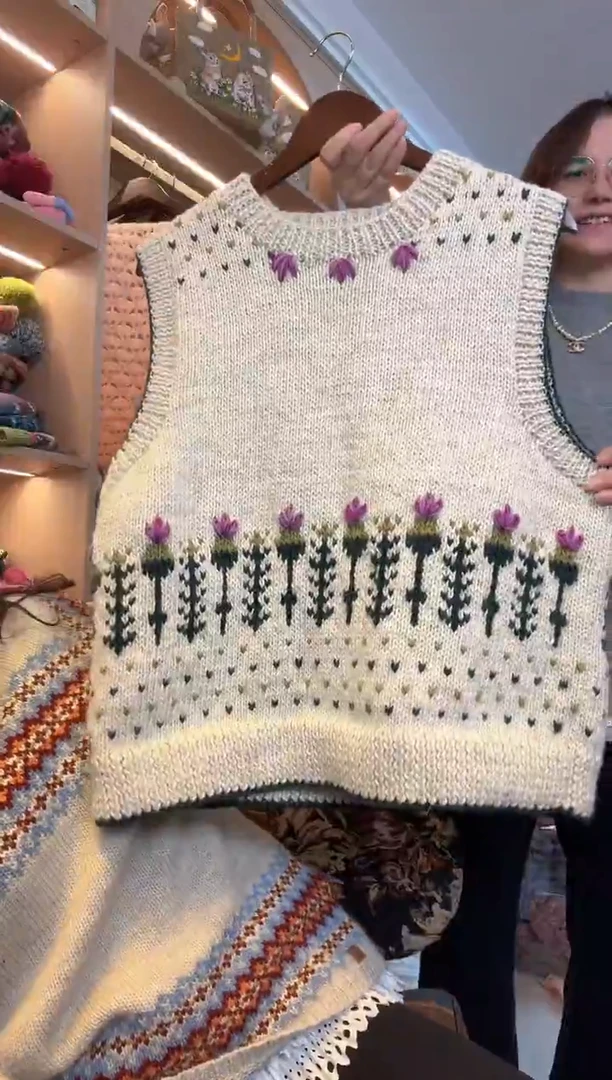 羊毛百羊毛郁金香马甲