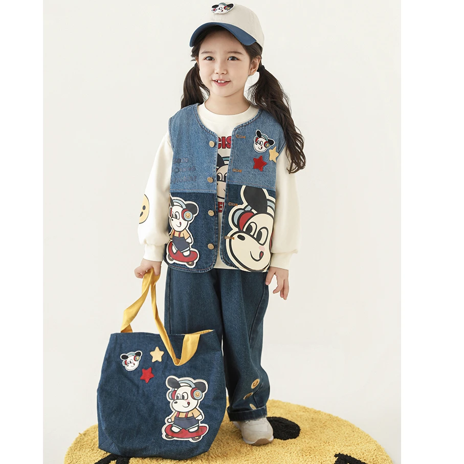 YOEHYAUL/幼悠春壹波【卡通小狗】春秋牛仔洋气复古牛仔包包 S1702