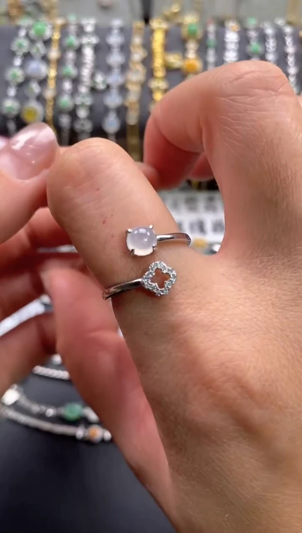 【闪购商品】翡翠戒指银S925镶嵌1111111    1