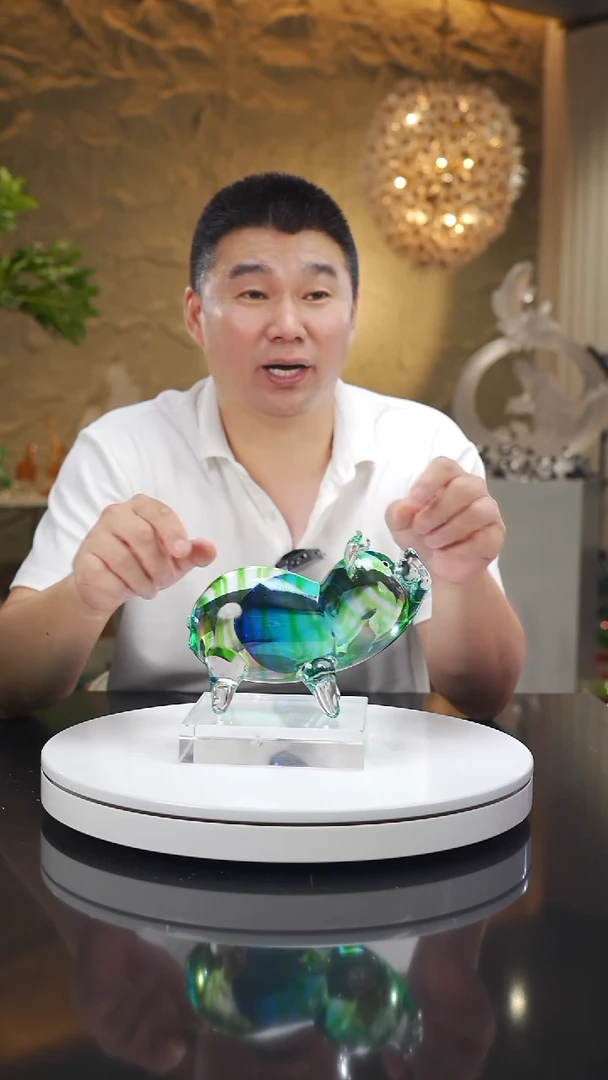 琉璃手工艺品福利双色猪摆件