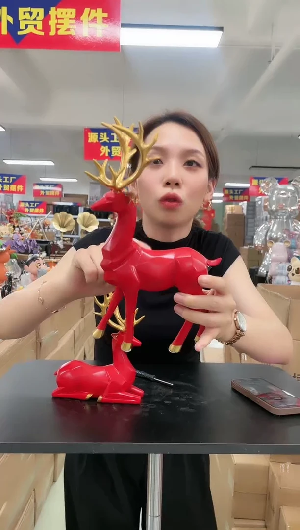 树脂【孤品仅一件】红色鹿