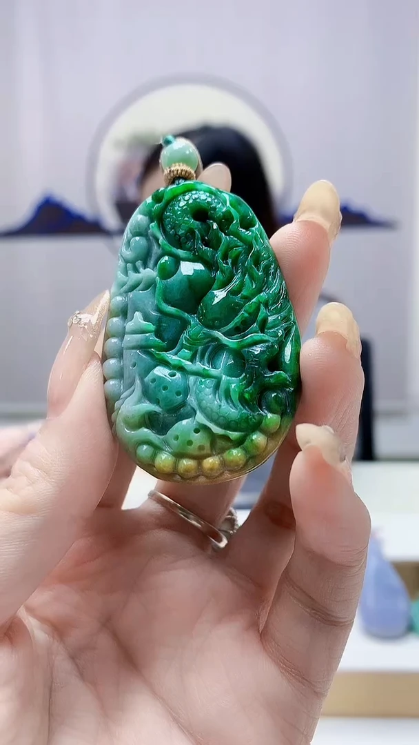 未镶嵌定制翡翠4852DD-毛货挂件37