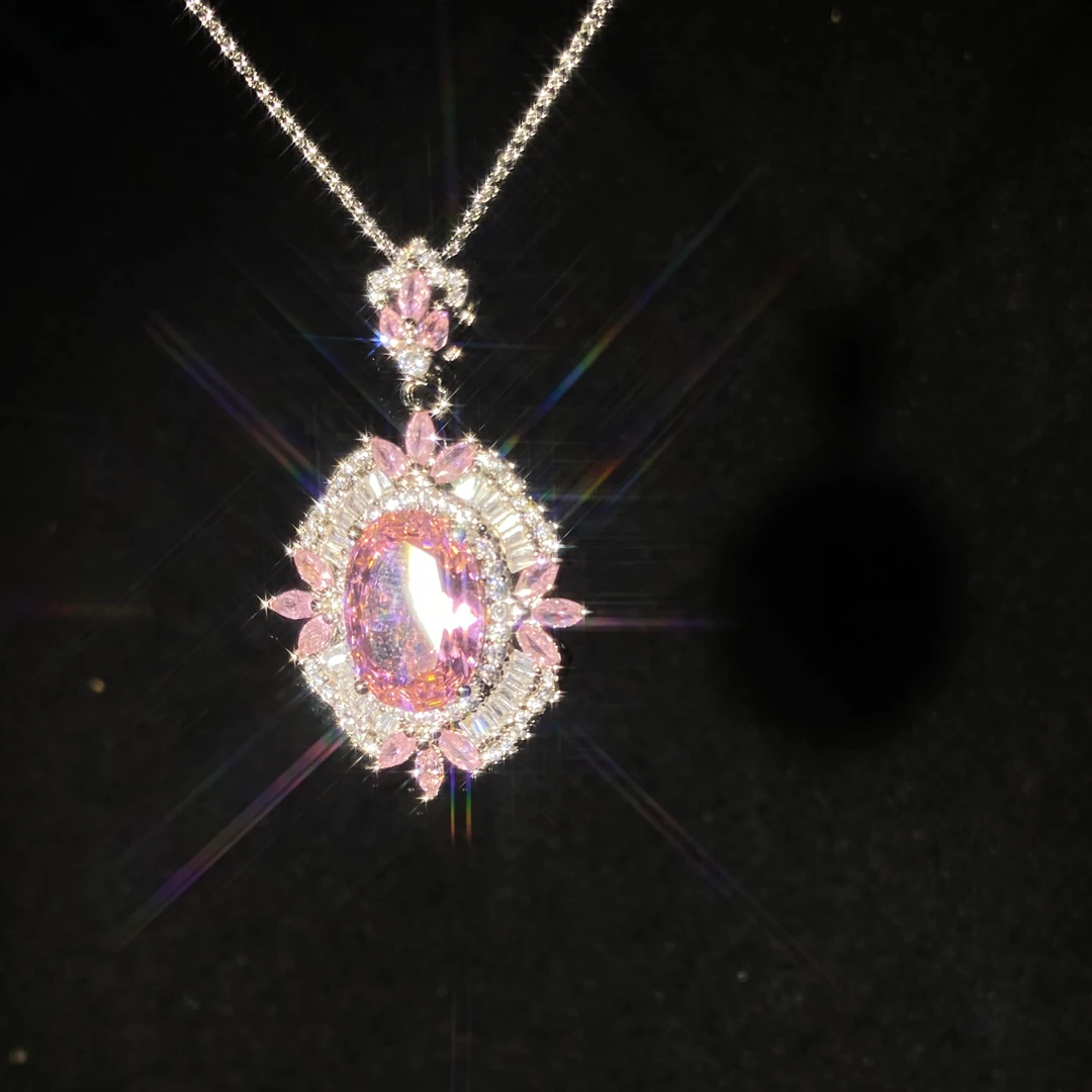 合金合成锆石吊坠 夸张小众镀金微镶钻欧美少女高级感轻奢不含链