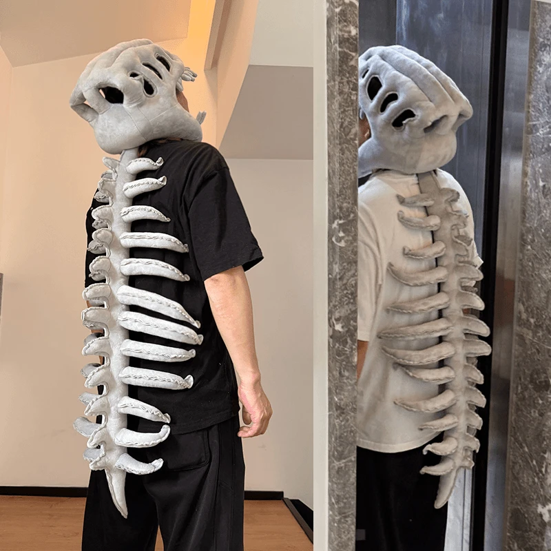 霸王龙恐龙外骨骼毛绒玩具骨架儿童成人装扮服饰道具面具头套送人