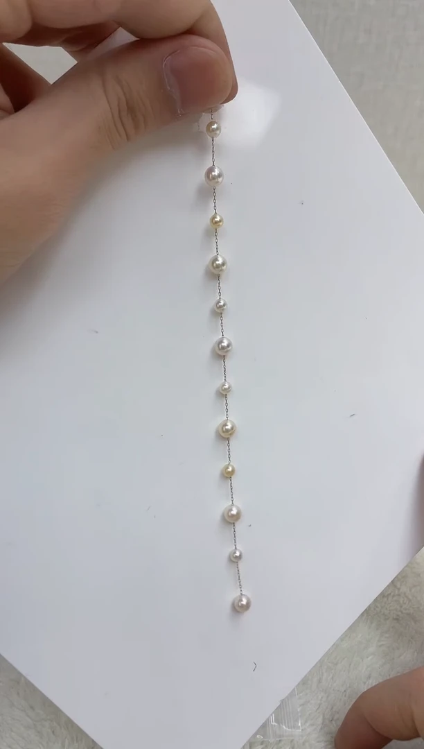 18K金镶嵌海水珍珠手链