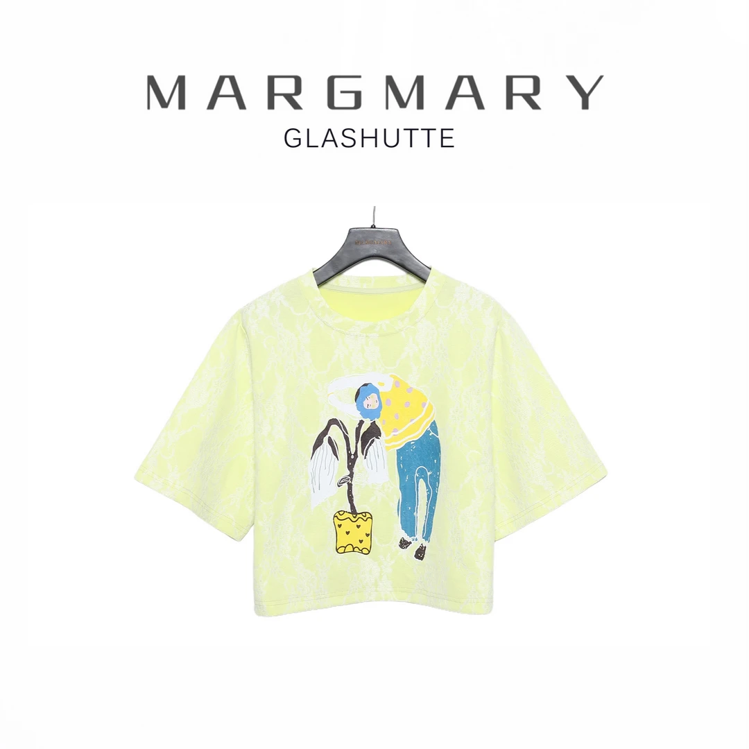 2025夏季设计师新款休闲时尚百搭潮流舒适显瘦卡通短袖