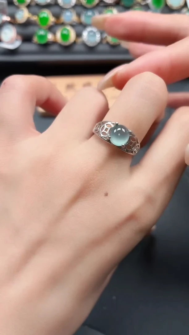 银S925镶嵌戒指翡翠11