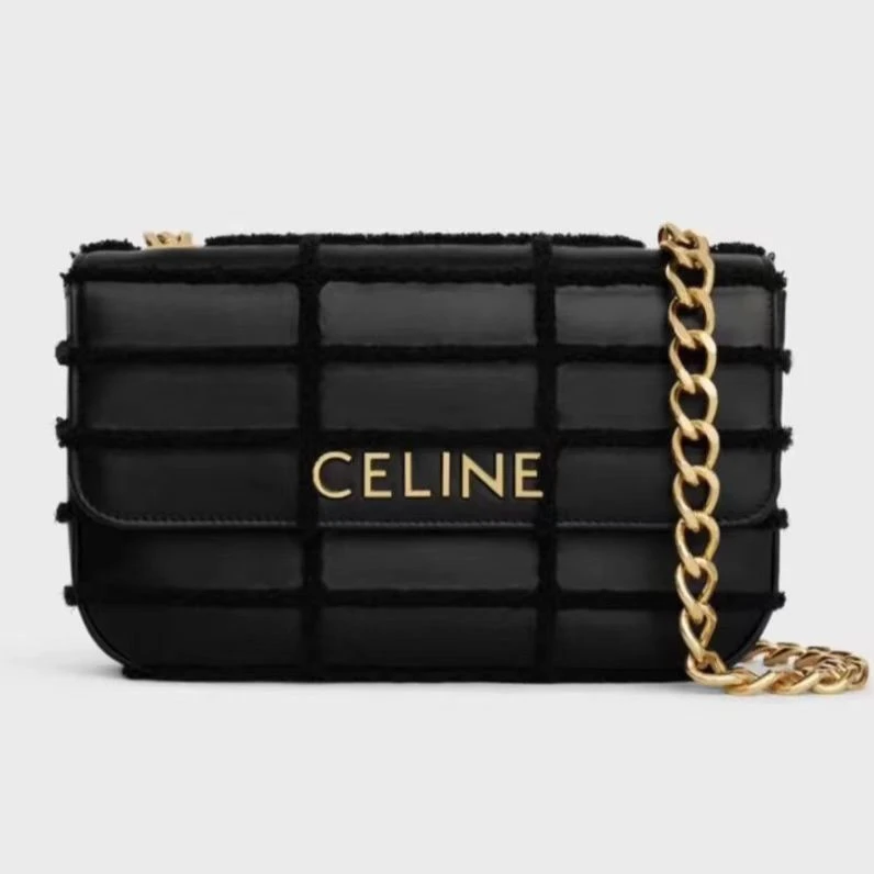 95新 Celine/思琳 Matelasse黑金链条包/BGK803290001