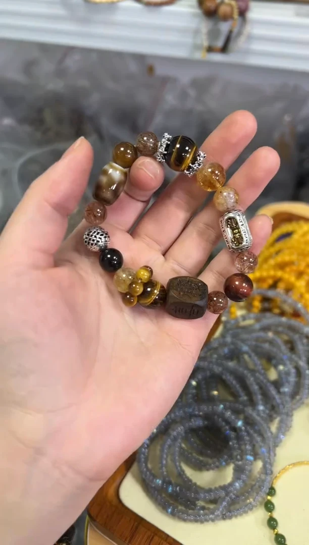 【闪购商品】水晶手链未镶嵌前途无量水晶虎眼款手链[3789]