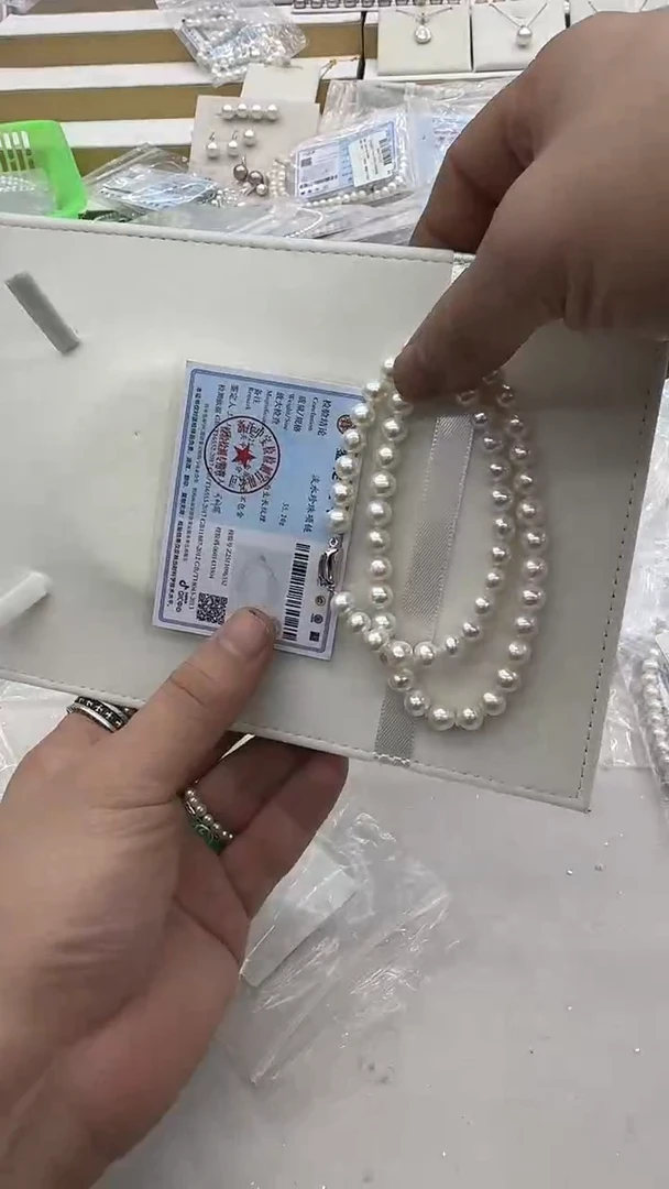 项链银S925镶嵌淡水珍珠8-9mm 大天女