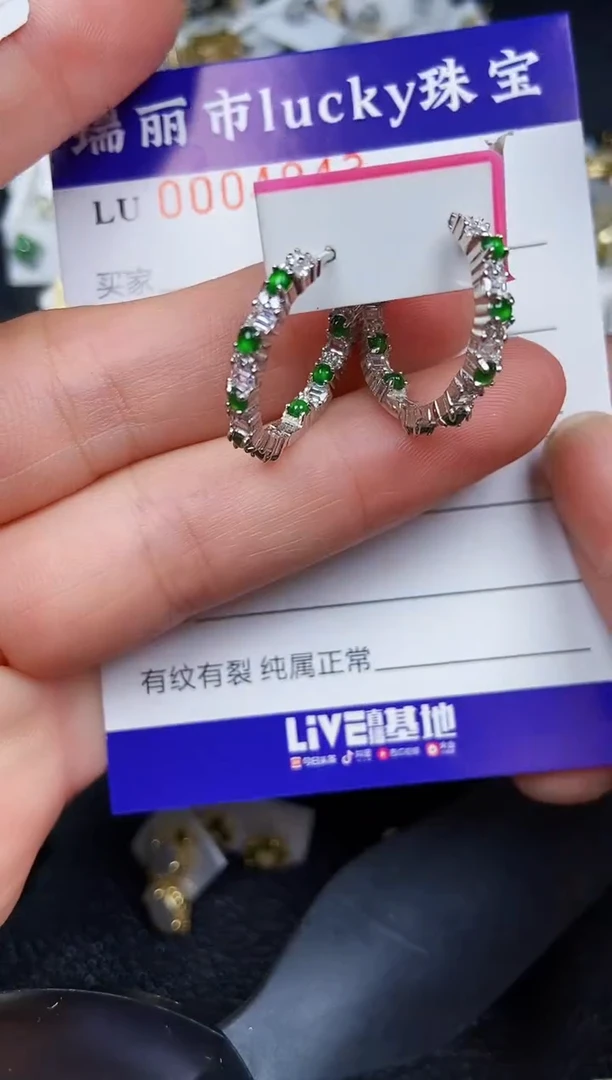 翡翠银S925镶嵌颈饰4943