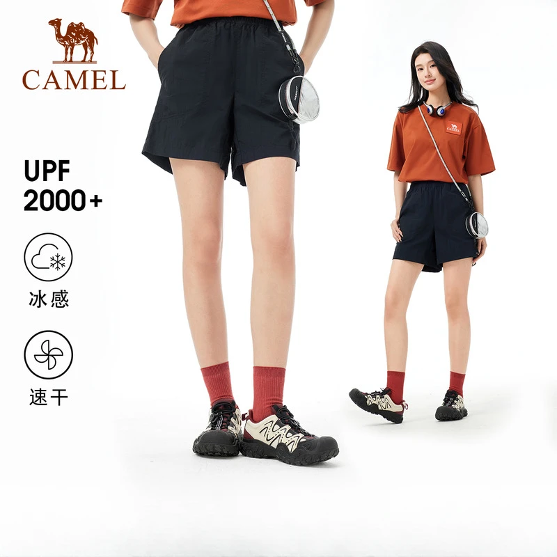 骆驼户外速干短裤女 夏季透气吸汗运动裤五分裤冰感防晒速干裤男