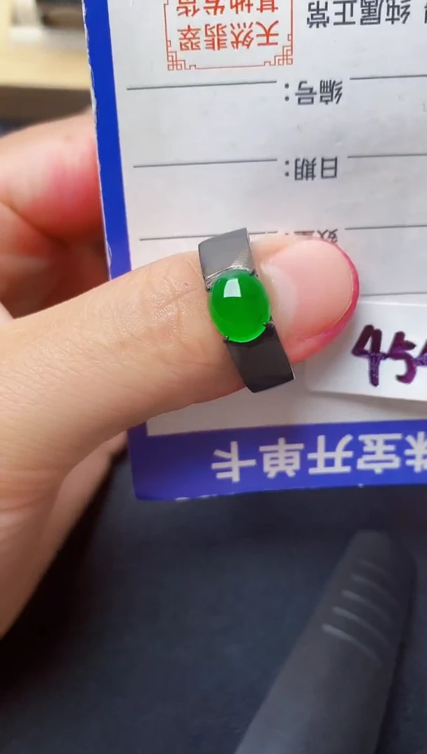 翡翠戒指银S925镶嵌2222222