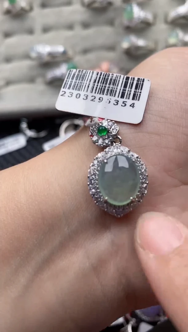 【闪购商品】翡翠戒指银S925镶嵌666666---9