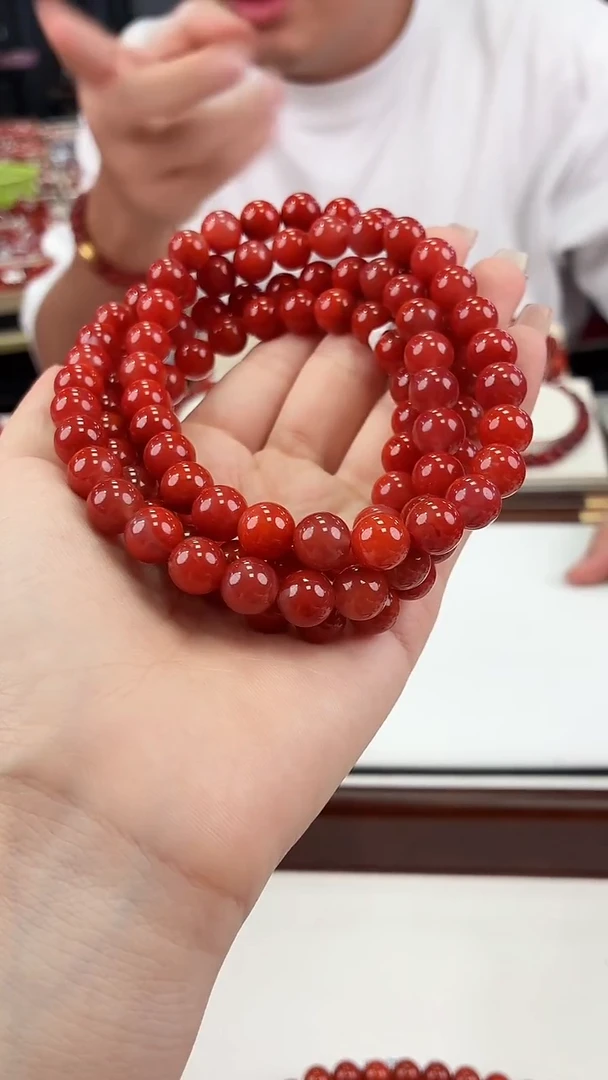 南红玛瑙瓦西多圈9+未镶嵌一个/条