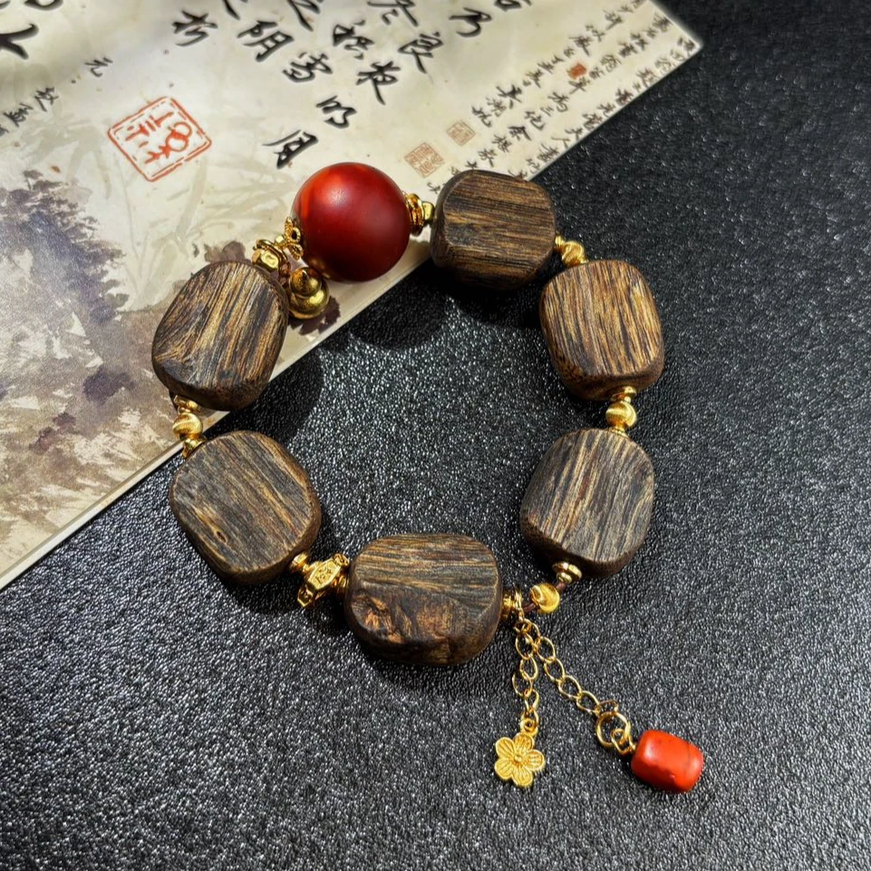 【红妆】沉香南红16mm±国风高货手排.多样性发其一