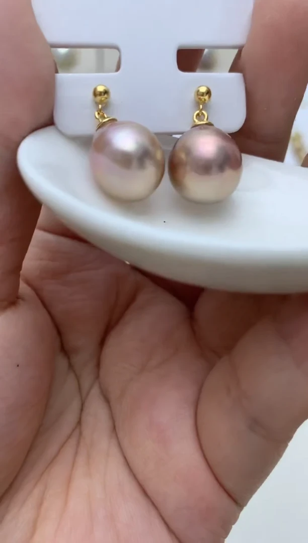 银S925镶嵌耳饰淡水珍珠e55