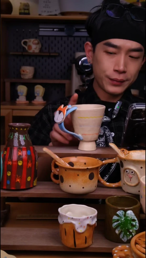 杯子陶景德镇可爱设计师款陶瓷