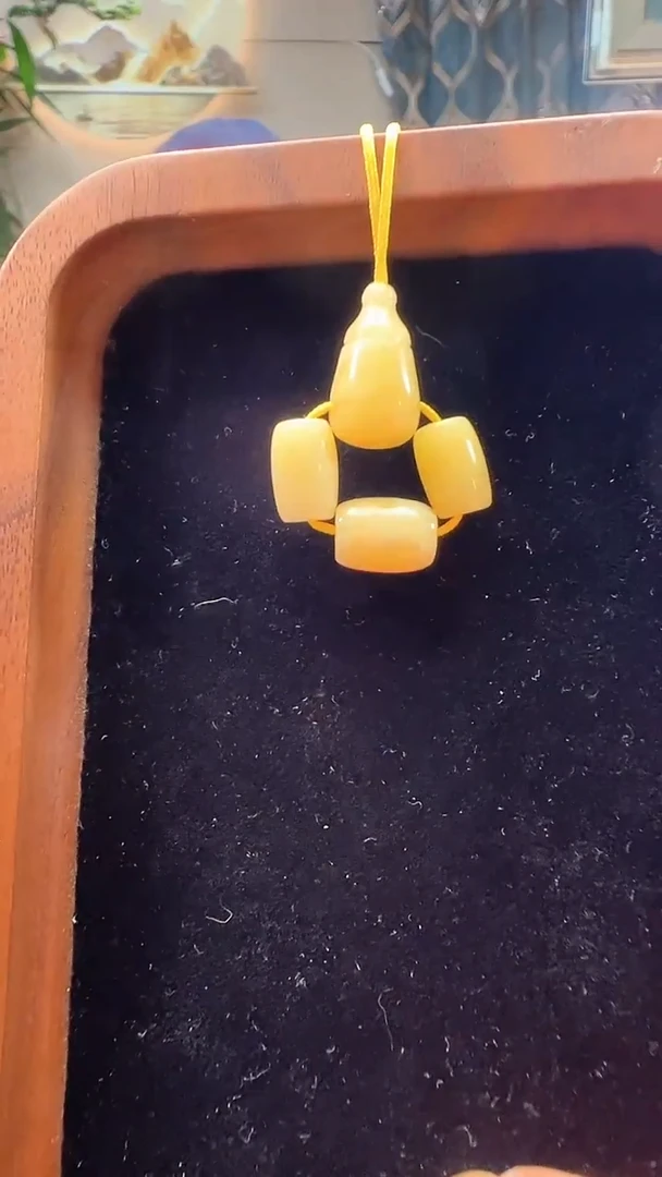 裸石蜜蜡未镶嵌蜜蜡三通套珠 一套