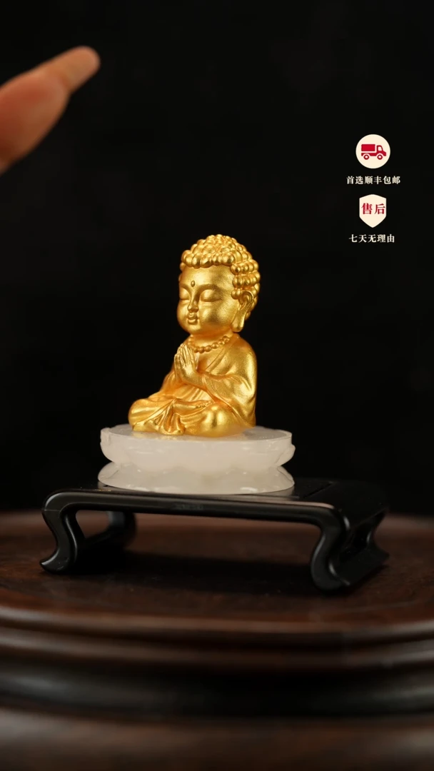 云南石荔枝白雕刻：莲花佛摆件