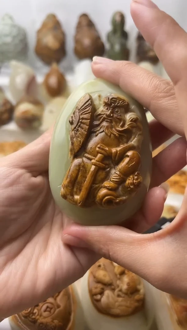 石材方解石棉纹正常不退换钟馗微瑕